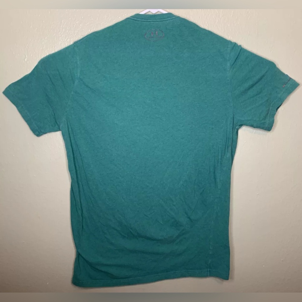 Under Armour Charged Heat Gear Mens Size Large Loose Teal Logo Crew Neck Shirt - Picture 4 of 6